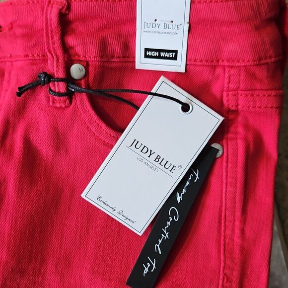 NWT Judy Blue Red High Waist Jeans Size 27 - Picture 8 of 12